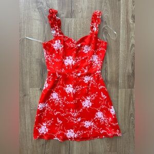 all in favor floral mini dress